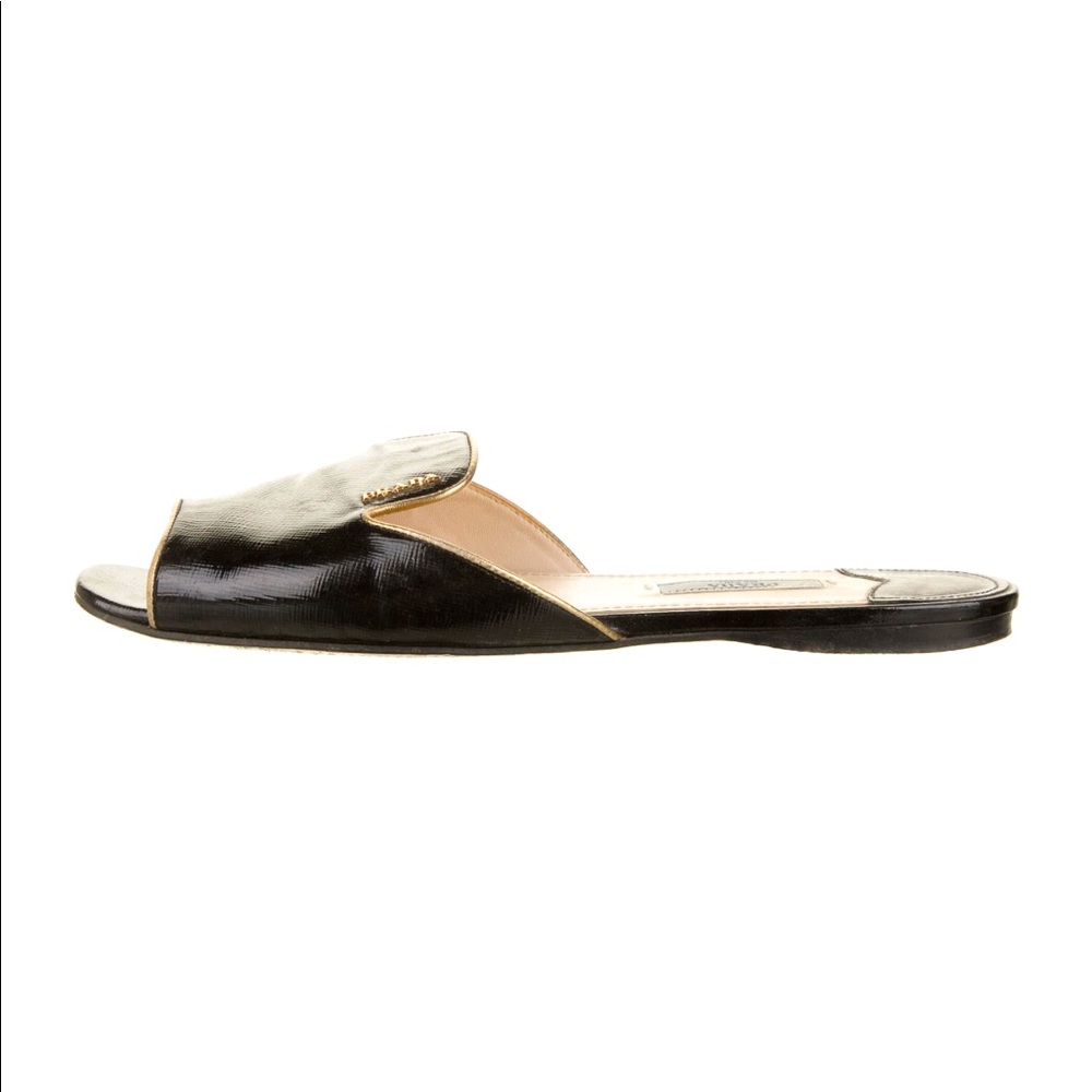 Prada patent leather slides